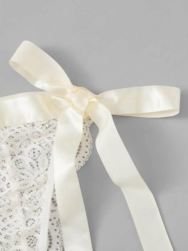 Lace Bandage Triangles Split Lingerie
