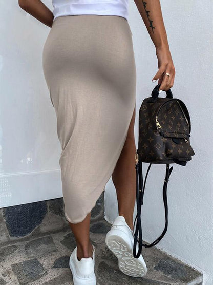 Wrap Cropped Solid Color Skirts