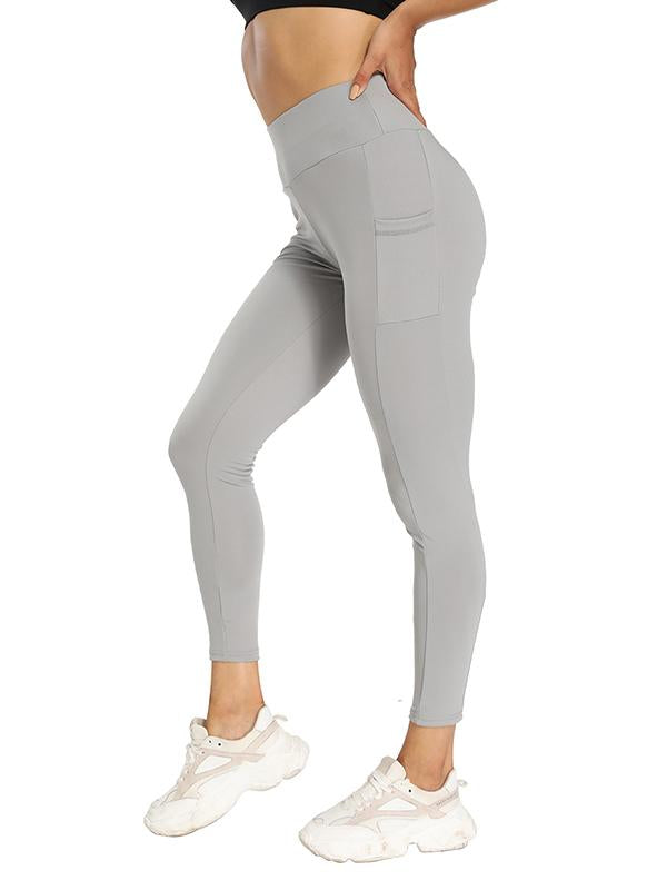 Sexy Wrap Solid Color High Waist Sports Leggings