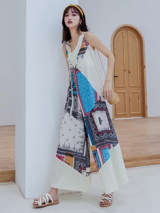 Comfortable Colorful Printed Beach Jumpsuit