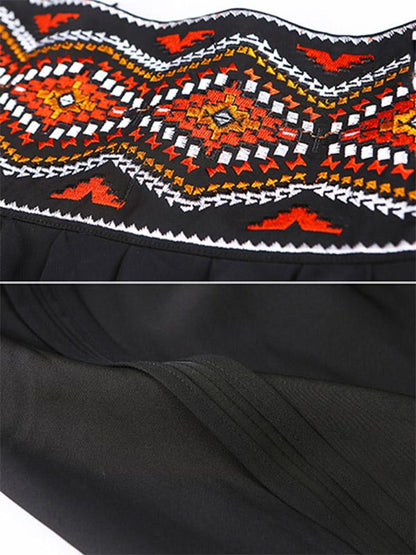 Loose Chiffon Embroidered Wide Leg Harem Pants