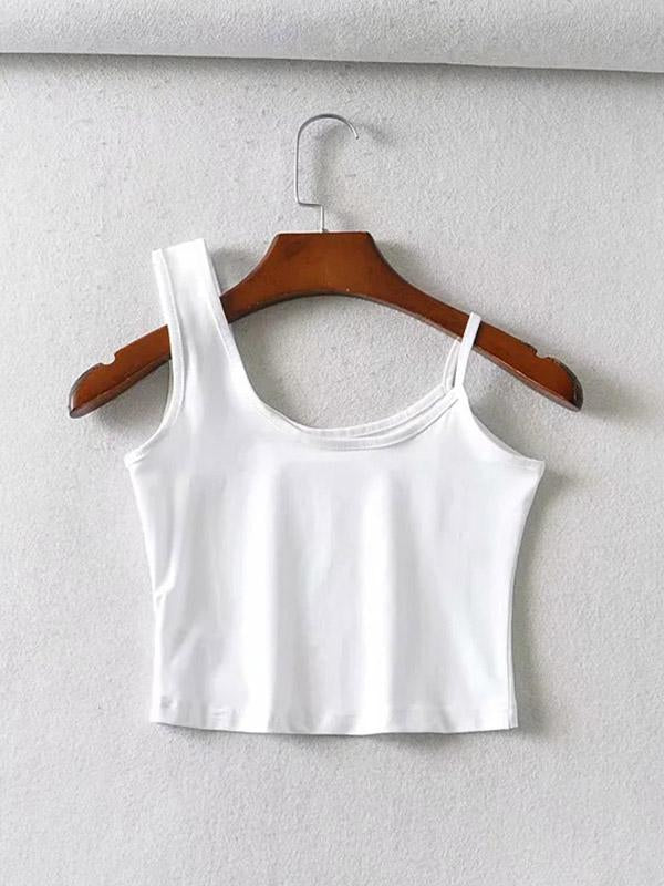 Sexy Solid Wrap Cropped Exposed Navel Vest Top