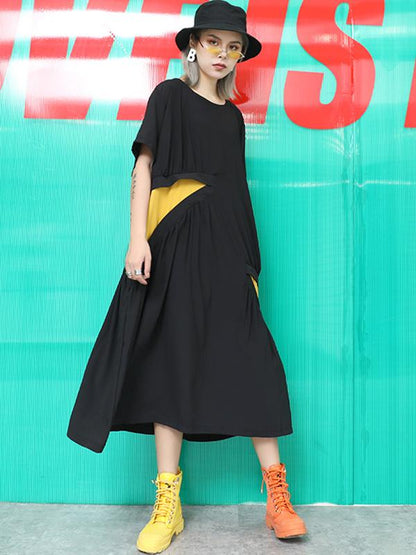 Casual Split-joint Printed Soft Midi Dress