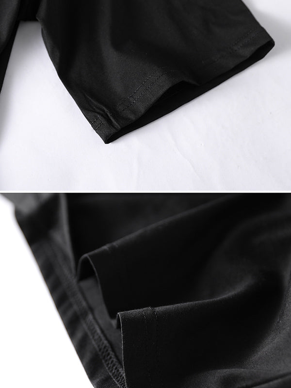 Urban Irregularity Round-Neck T-Shirts Tops