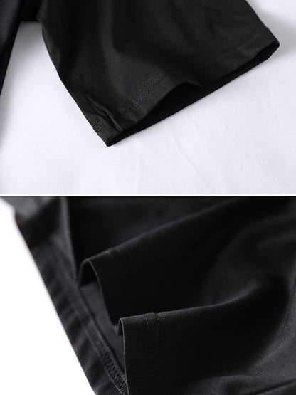 Urban Irregularity Round-Neck T-Shirts Tops
