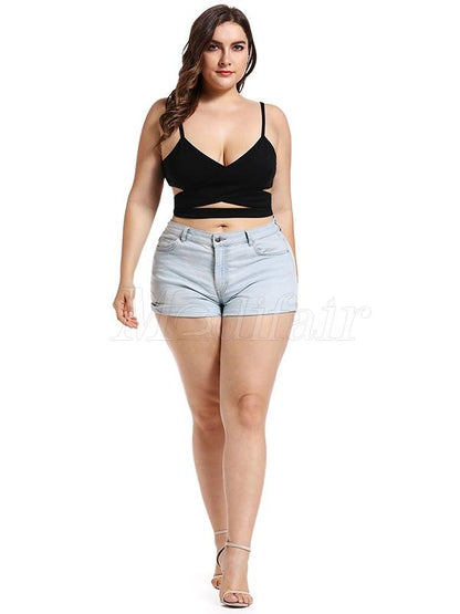 Bandage Hollow Backless Solid Sports Tank