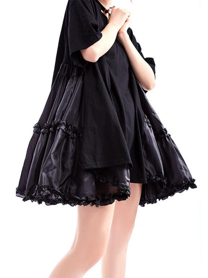 Asymmetric Split-joint Solid Mini Dress