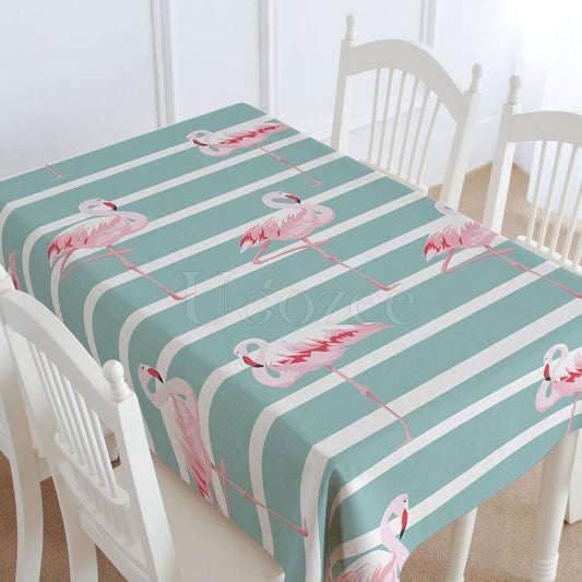 Striped Red-crowned Crane Printed Tablecloth