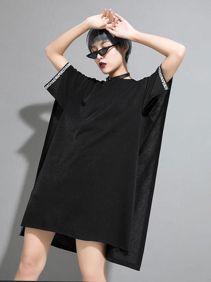 Loose Cropped Batwing Mini Dress