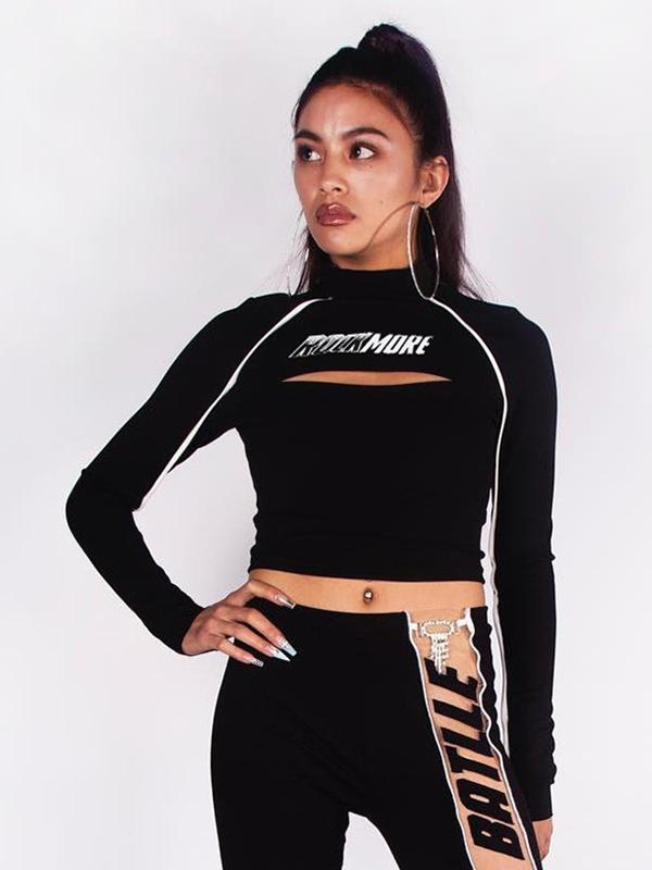 Letter Printed Hollow Sports Tee