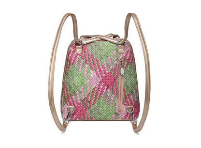 Splicing contrast color creative multi-function woven simple shoulder bag