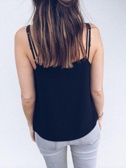 V-neck Lace Casual Blouses&Shirts Top