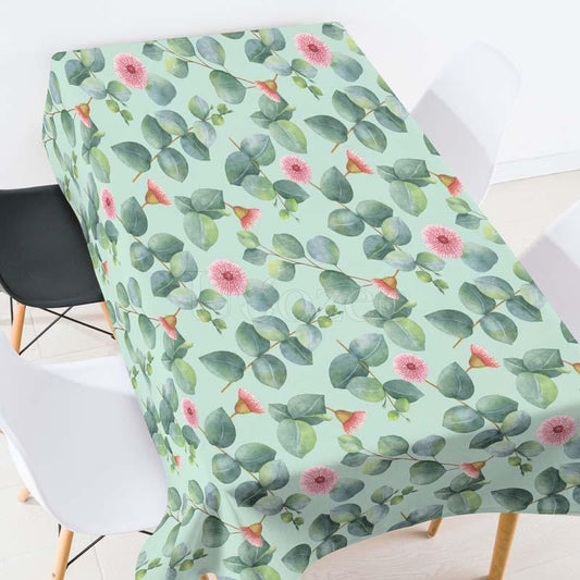 Red Flower Green Plant Casual Printed Tablecloth