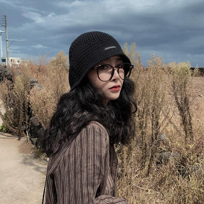 Casual Solid Color Sunscreen Knit Hat