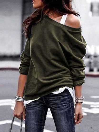 Long Sleeves Solid Color Blouses&shirts Tops