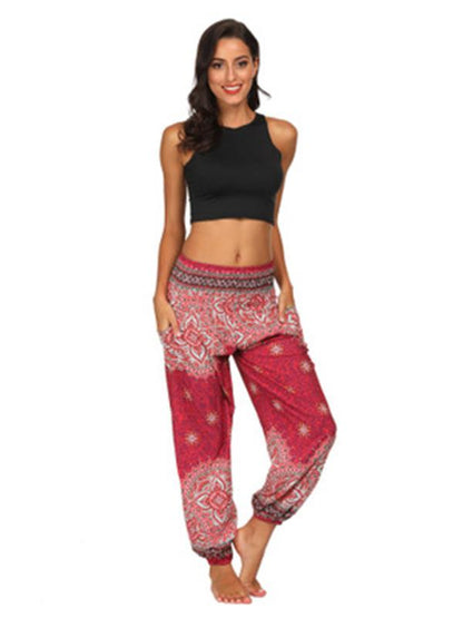Fashion 4 Colors Elastic Waist Wide Leg Casual Pants