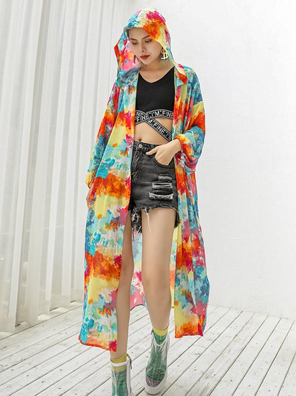 Loose Tie-dyed sun-proof Cover-up