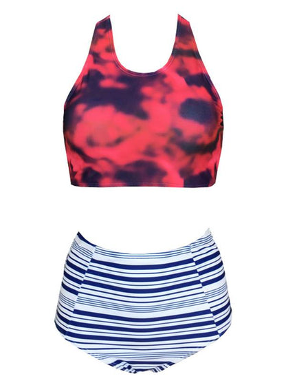 High Waisted Bandeau Bikini Swimsuit