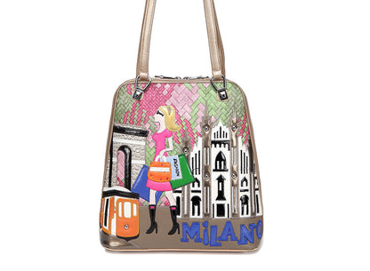 Splicing contrast color creative multi-function woven simple shoulder bag