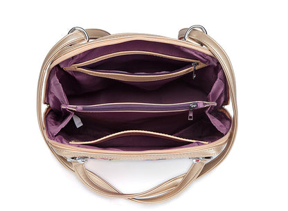 Splicing contrast color creative multi-function woven simple shoulder bag