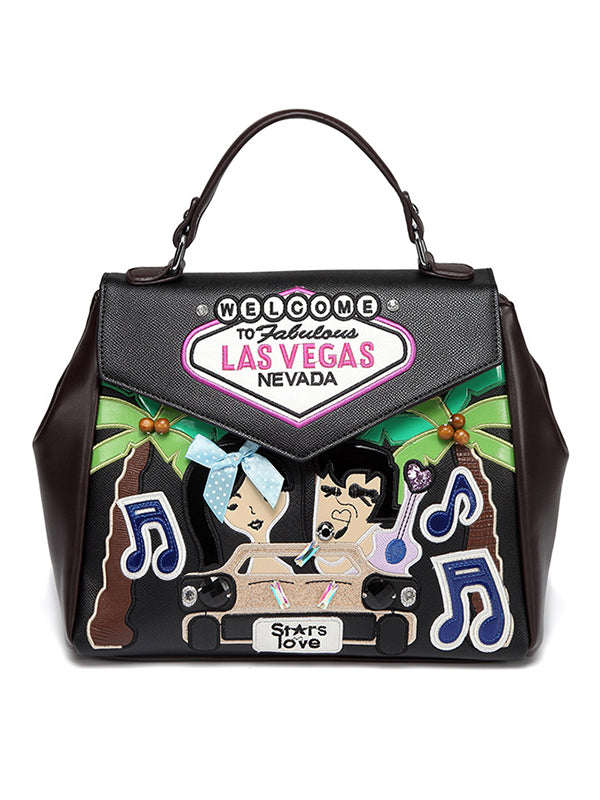 Cartoon couple driving Casual Creative Bag