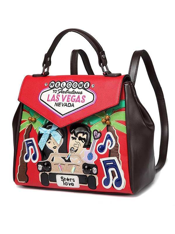 Cartoon couple driving Casual Creative Bag
