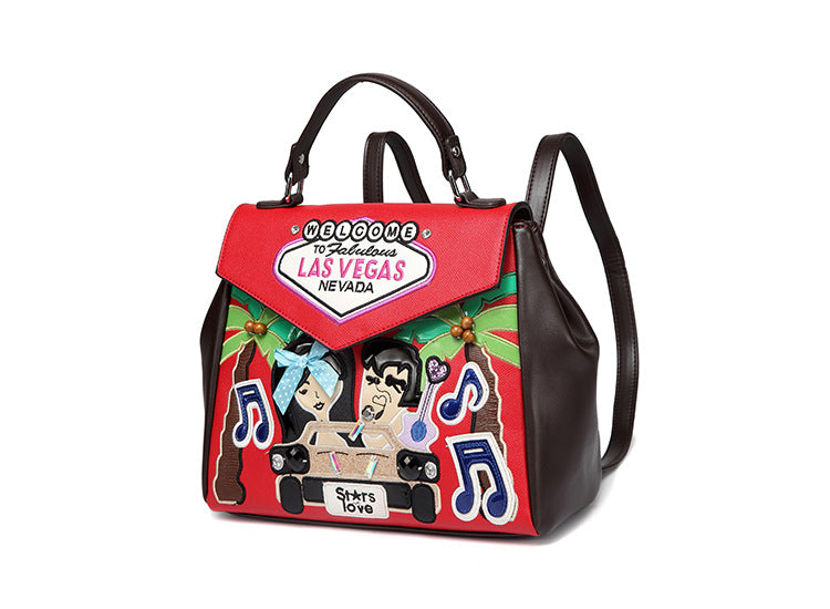 Cartoon couple driving Casual Creative Bag