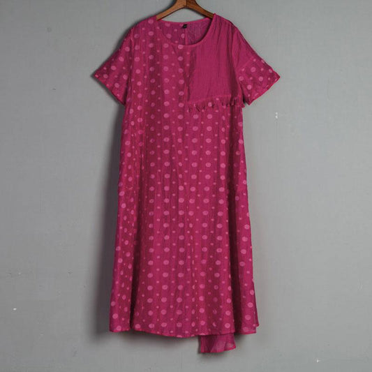 Summer Casual Round Neck Short Sleeve Pockets Dress