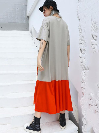 Oversize Split-joint T-Shirt Dress