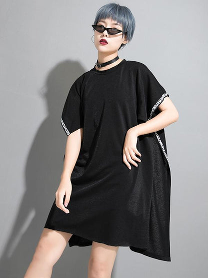 Loose Cropped Batwing Mini Dress