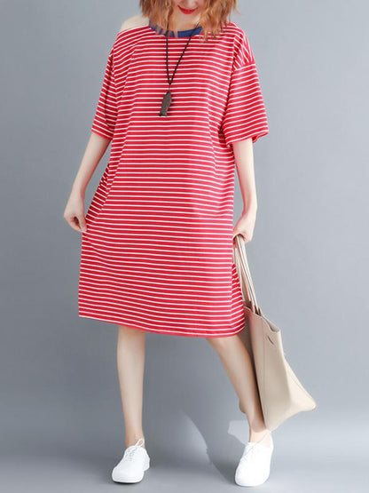Cotton Oversize Striped Dress