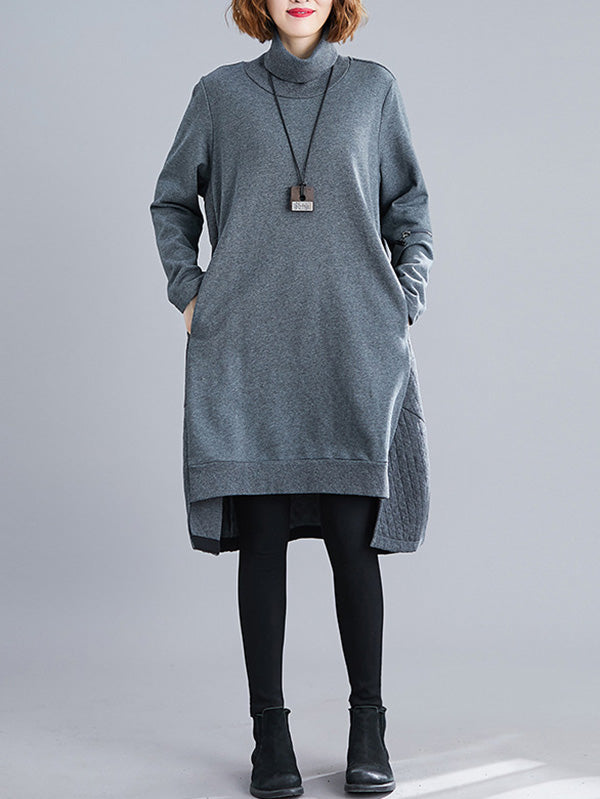 Original Irregularity High-Neck Dress