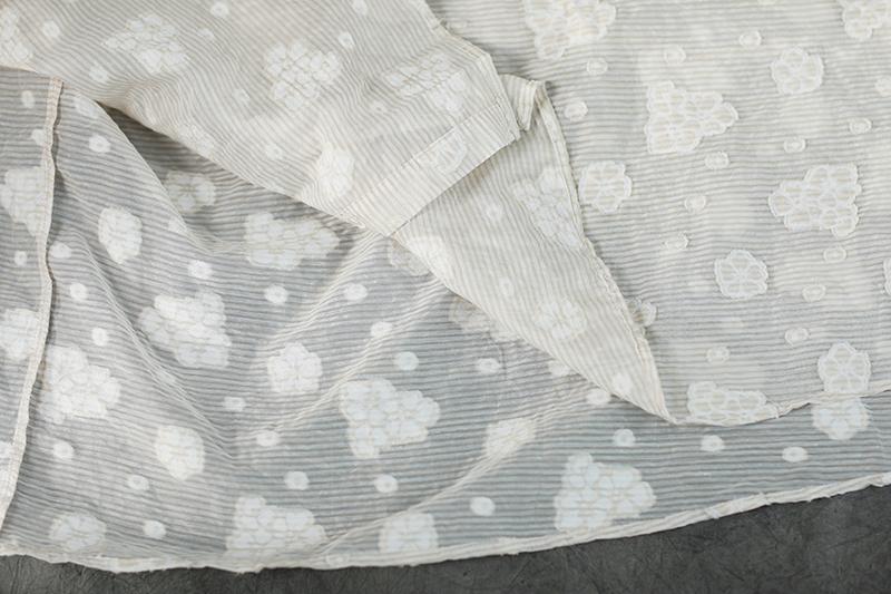 Loose Summer Lacing Beige Long Linen Women Dress