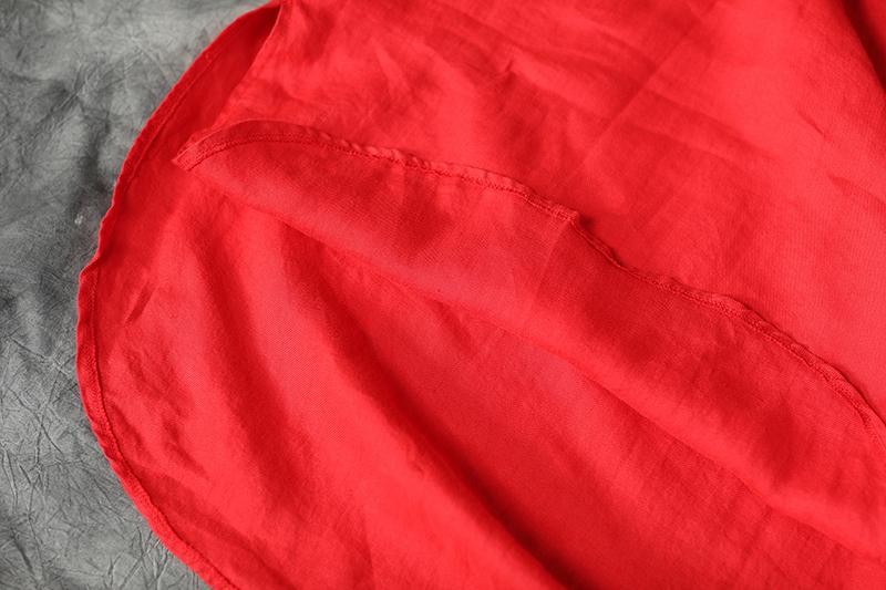 Red Leisure Loose Three-Quarter Casual Dresses For Women