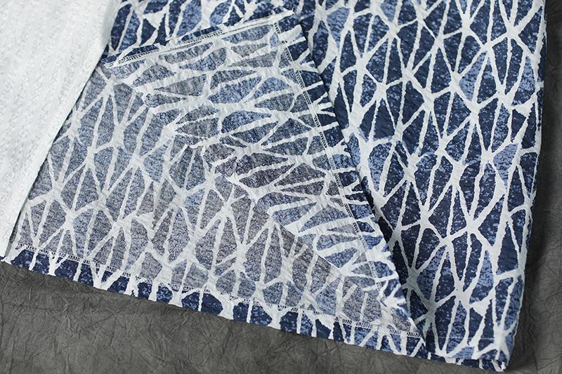 Linen Blue Round Neck Loose Commuter Dress