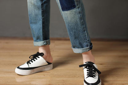 Cotton Blue Casual Summer Women Hole Jeans Pants
