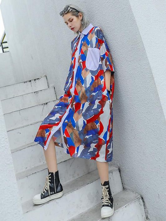 Colorful Cube Long Dress