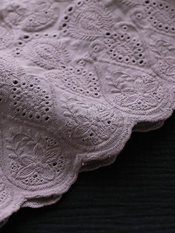 Vintage Artistic Retro Hollow Embroidered Shorts