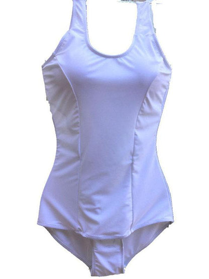 Japanese Students Solid One-piece Swimwear