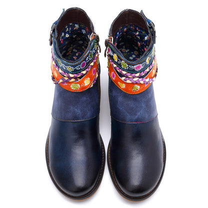 Fashion Handmade Full Leather Jeans Belt Boots