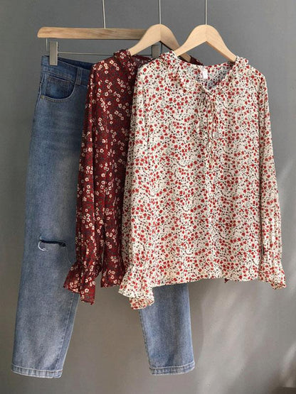 V-neck Floral Shirt