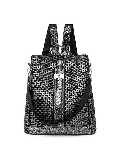 Multi-function Faux Leather Casual Travel Shoulder Bag Backpack
