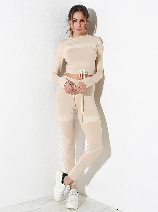 Drawstring Gym Tee And Leggings