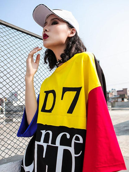 Loose Printed Letter T-Shirt Dress