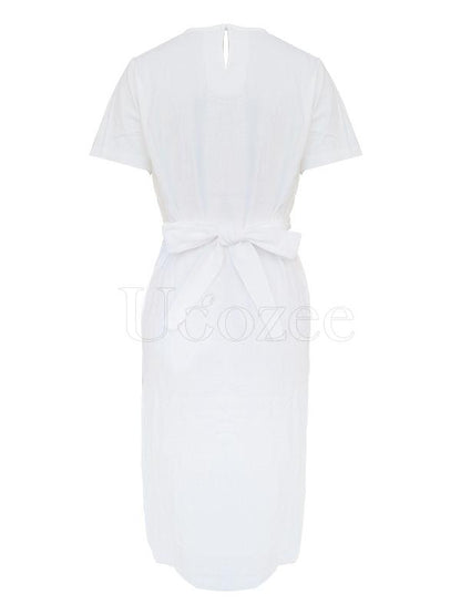 Simple Casual Bandage Designed Dress