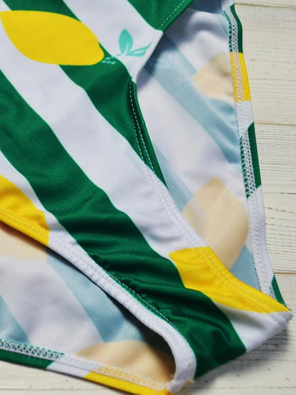 Lemon Stripe One Piece Swimsuit