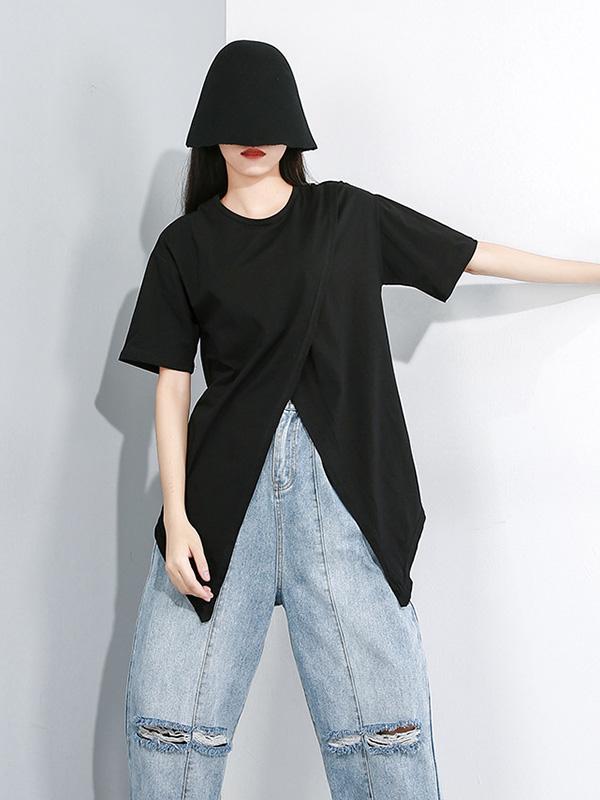 Asymmetric Split-front T-Shirt