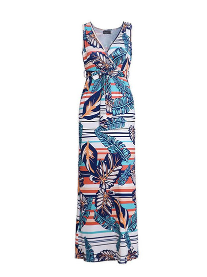 Ethnic Style Sleeveless V-neck Maxi Dress