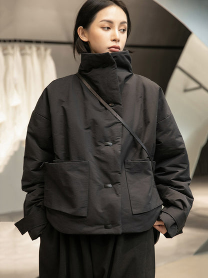 Casual Solid Stand Collar Coat