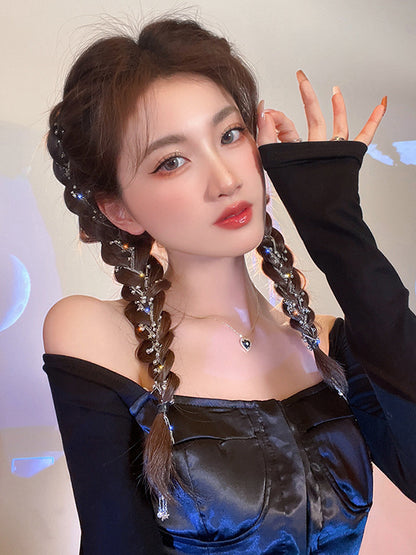 Urban Tasseled Star Shape Rhinestone Hair Clip